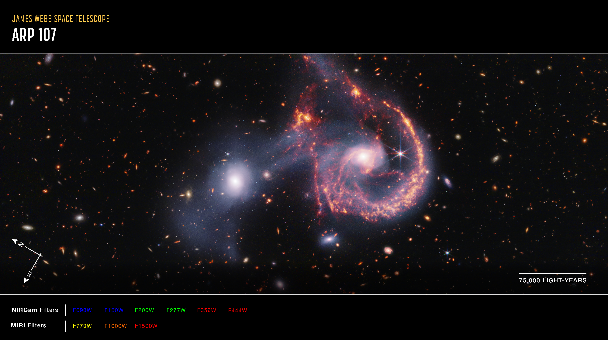 Arp 107 (NIRCam and MIRI Image) - NASA Science